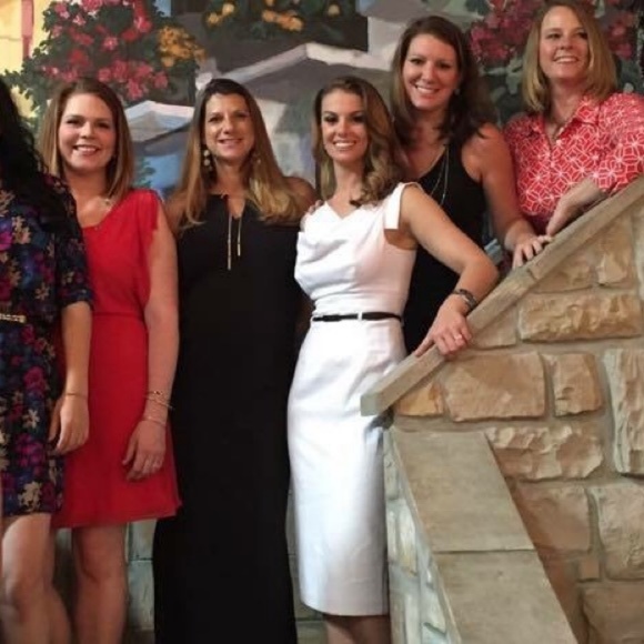 Sz 2 Black Halo White Classic Jackie O Midi Dress Ivory - Picture 4 of 8